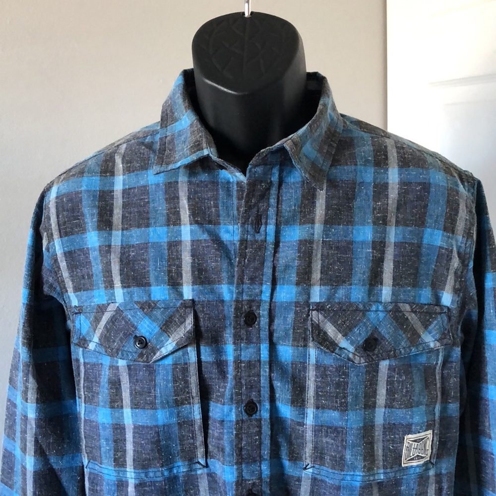 BILLABONG Weve billabong blue plaid mens shirt | S